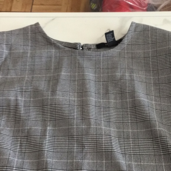 GREY PLAID tweed mini DRESS - Picture 2 of 4